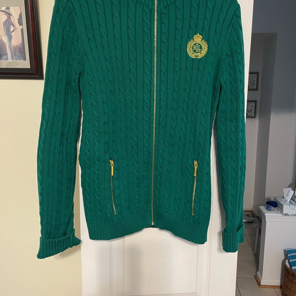 Ralph Lauren Green Cable Knit Men's Sweater